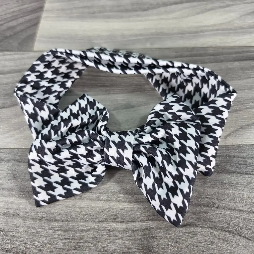 Houndstooth Skirted Romper Set Black White Bow Socks 9-12M 3 Pc Photoshoot